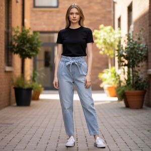 A New Day Women's Light Blue Jeans with Belt Size 8